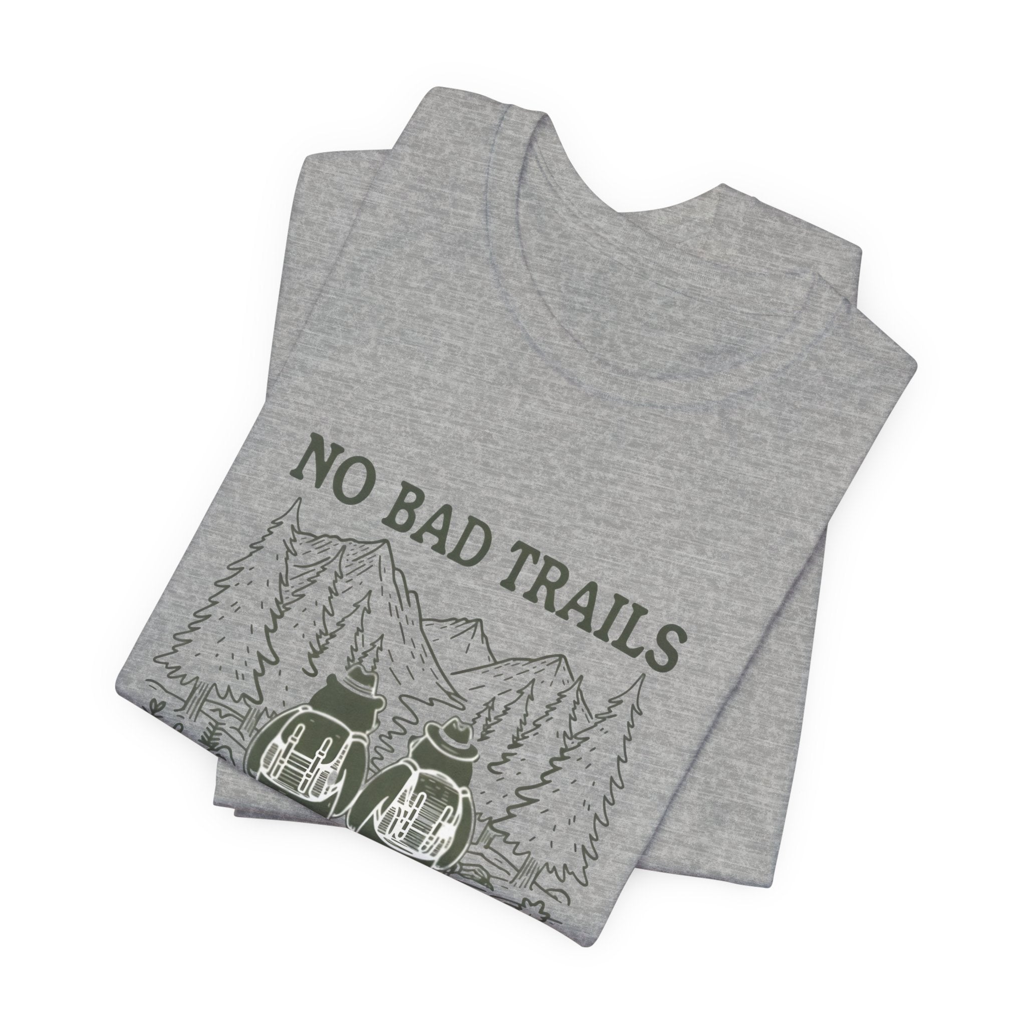 No Bad Trails, Just Bad Knees T-Shirt — Funny Hiking Tee for Outdoor Lovers