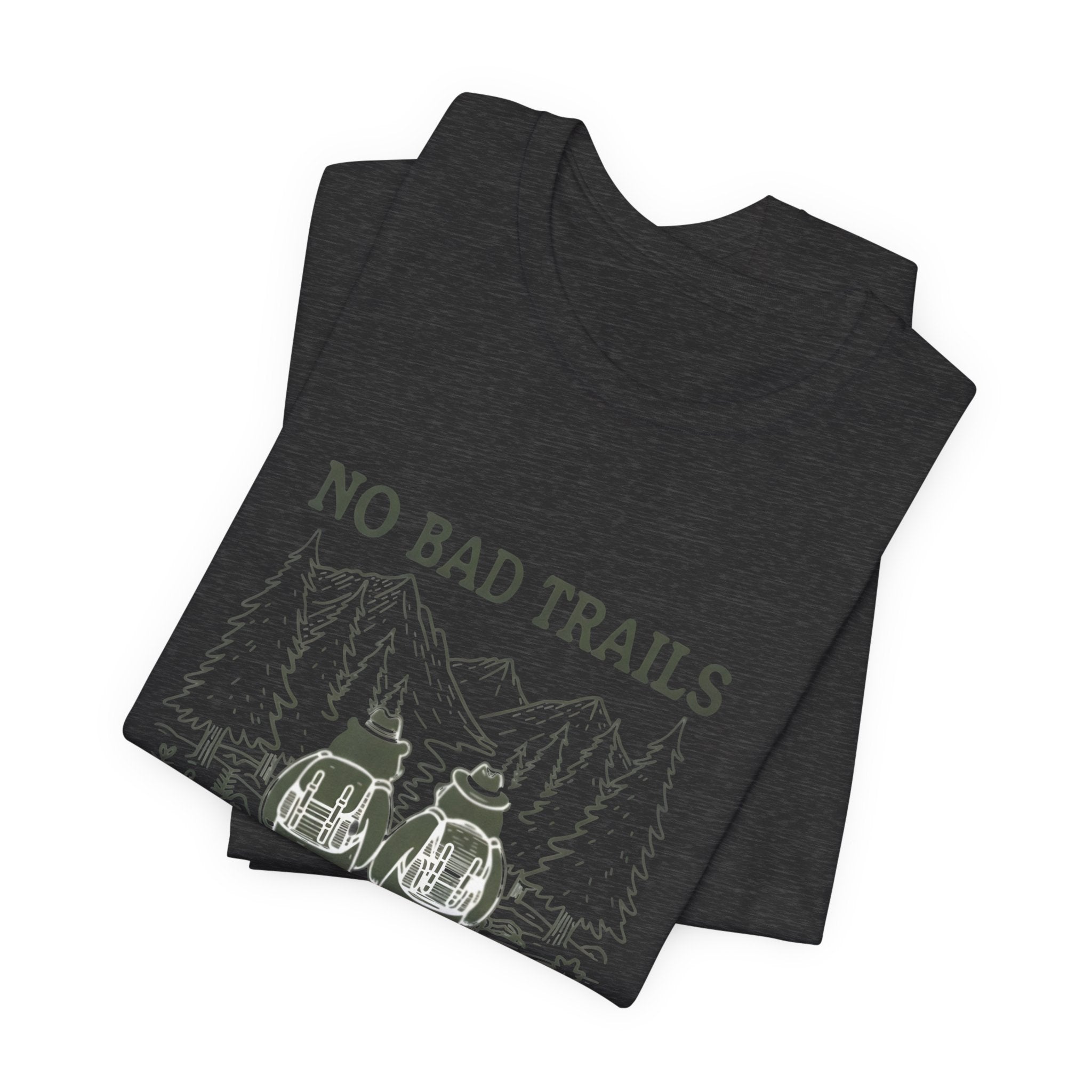No Bad Trails, Just Bad Knees T-Shirt — Funny Hiking Tee for Outdoor Lovers