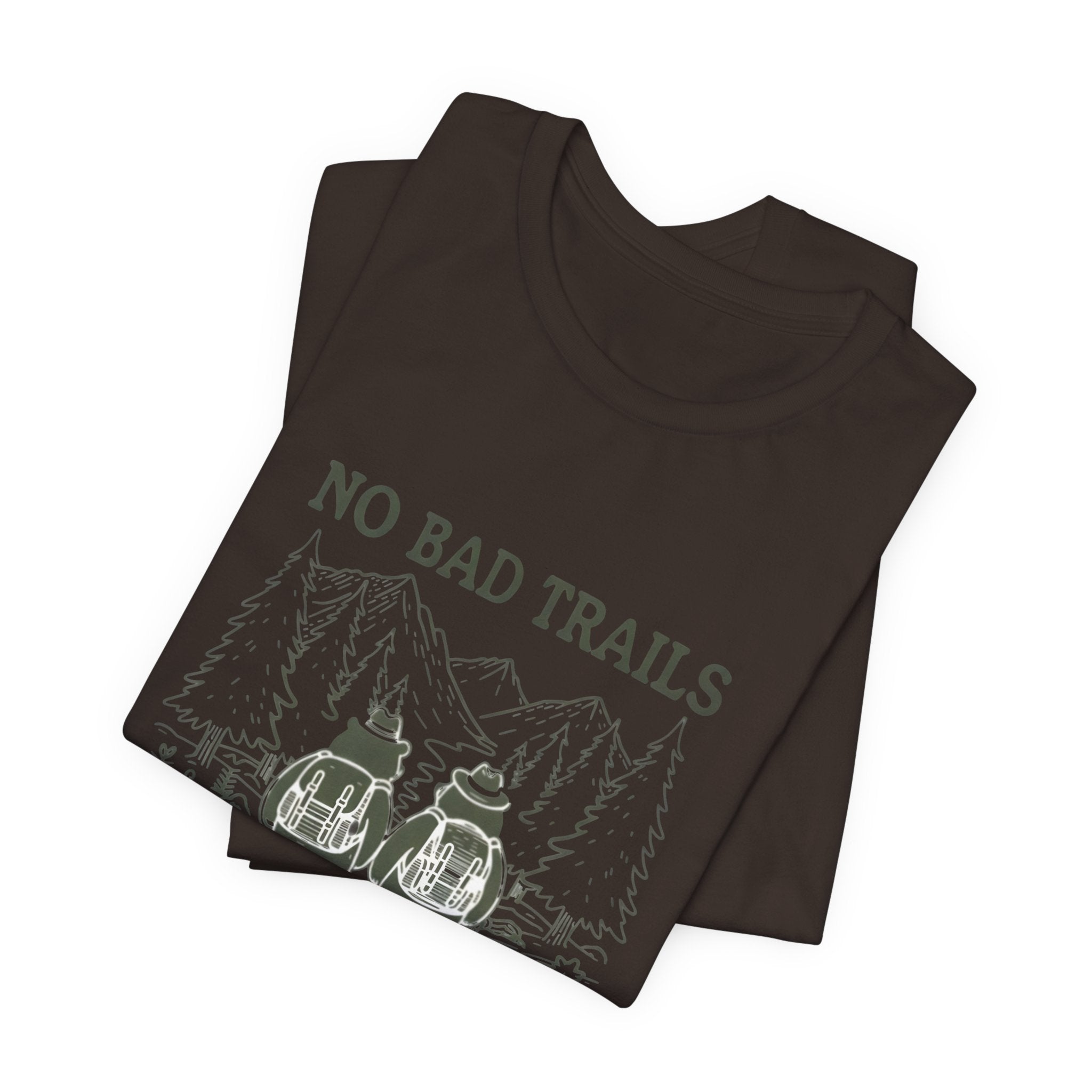 No Bad Trails, Just Bad Knees T-Shirt — Funny Hiking Tee for Outdoor Lovers