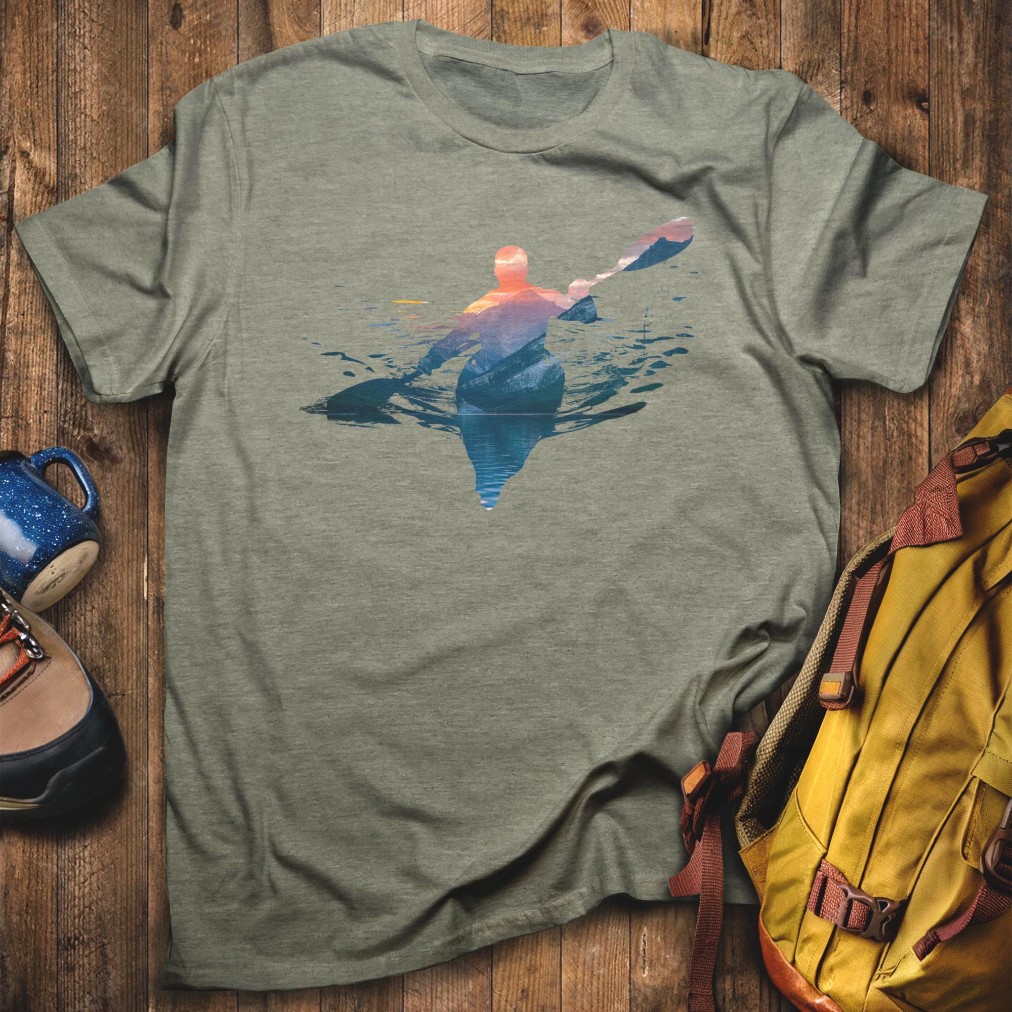 Kayak Mountain Silhouette T-Shirt