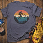 Mountain Biking Retro Sunset T-Shirt