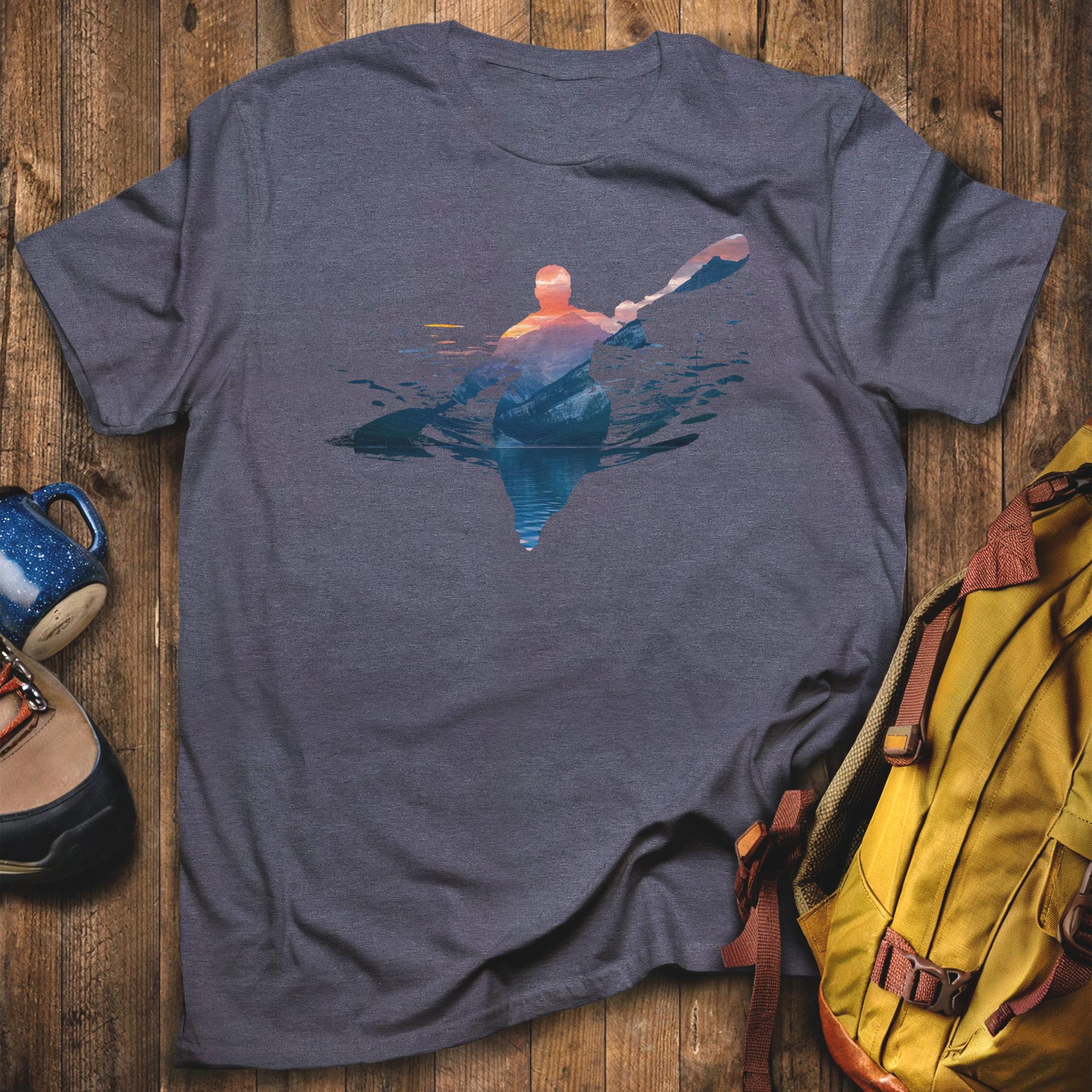 Kayak Mountain Silhouette T-Shirt