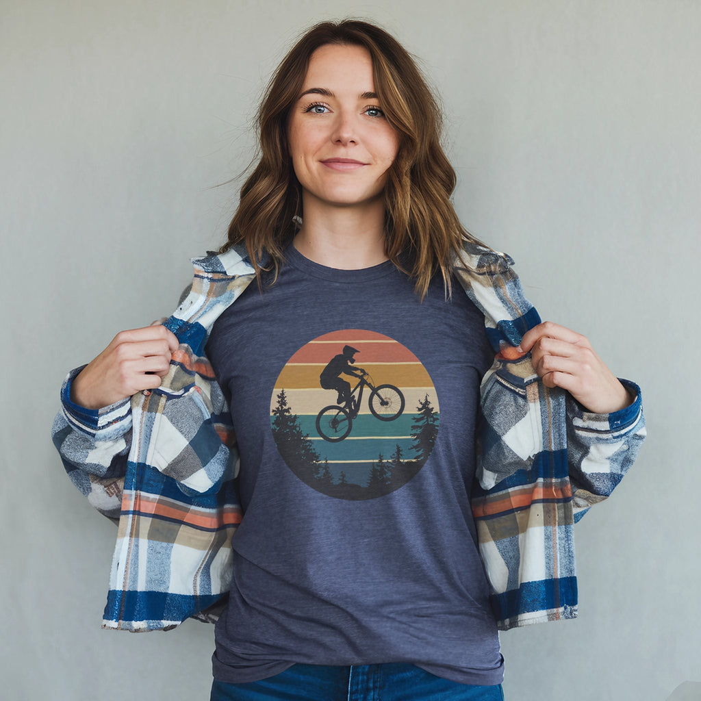 Mountain Biking Retro Sunset T-Shirt