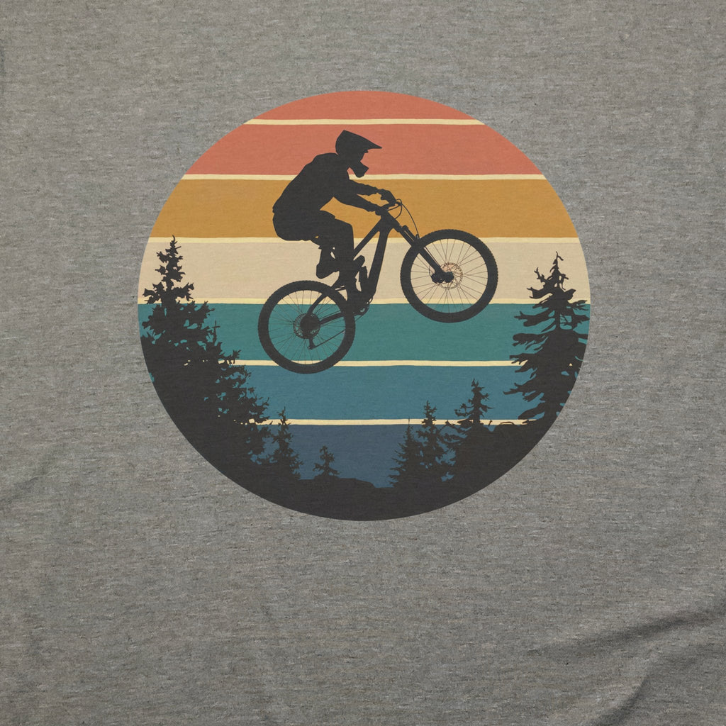 Mountain Biking Retro Sunset T-Shirt