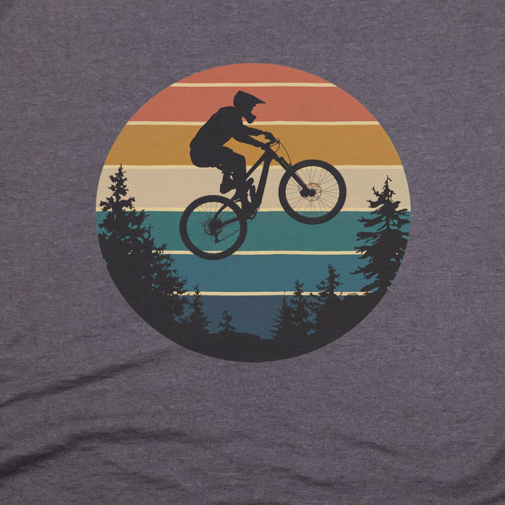 Mountain Biking Retro Sunset T-Shirt