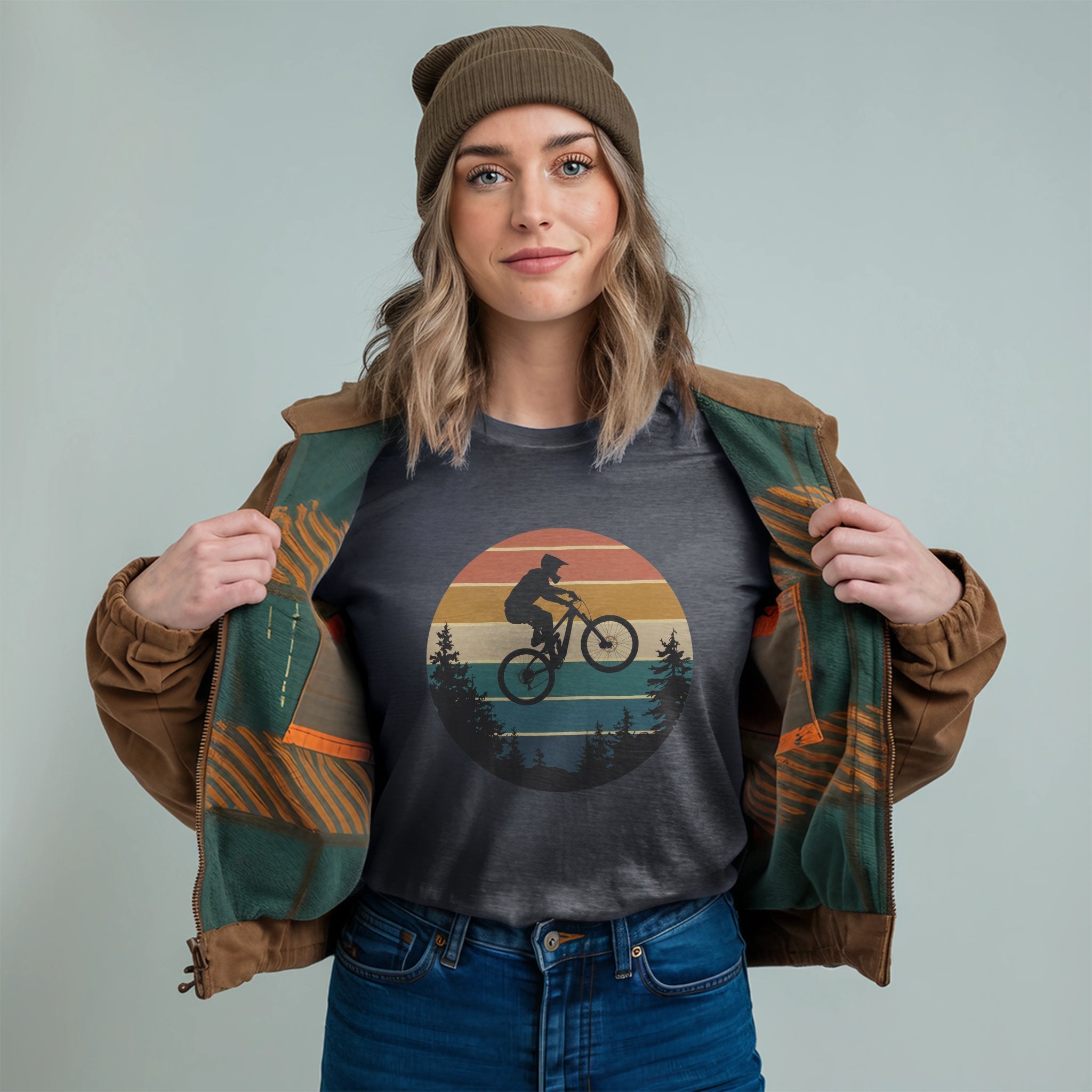 Mountain Biking Retro Sunset T-Shirt