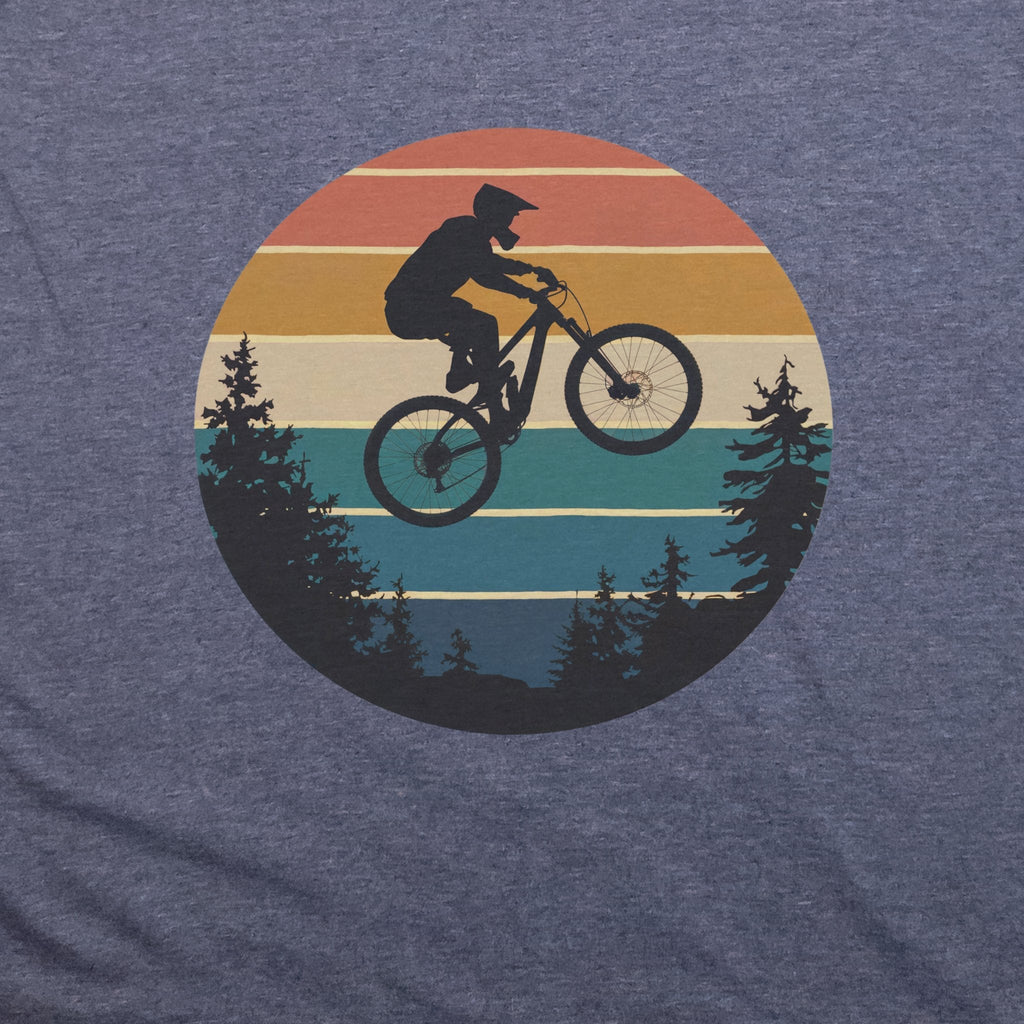 Mountain Biking Retro Sunset T-Shirt